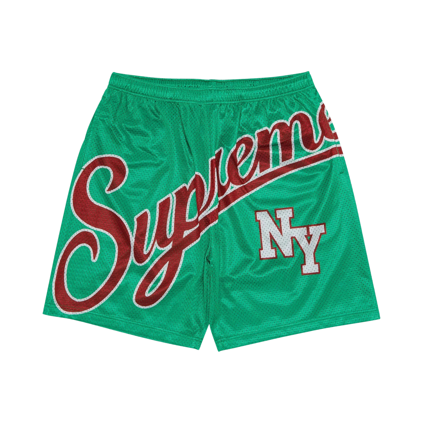 SUPREME BIG SCRIPT MESH SHORTS - GREEN