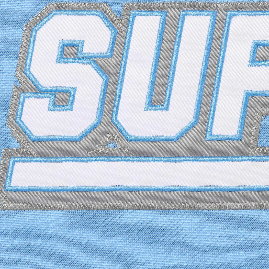 SUPREME FOOTBALL ZIP UP HOODED SWEATSHIRT LIGHT BLUE