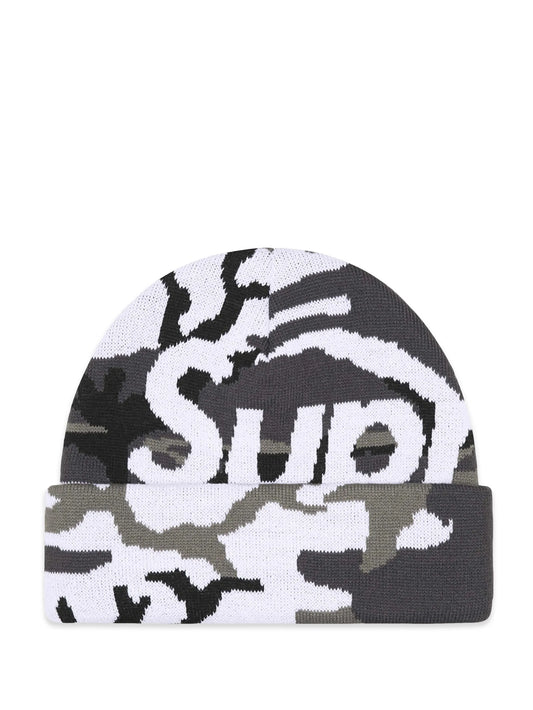 Supreme Camo Big Logo Beanie - Snow Camo